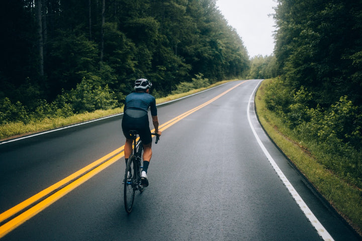 a man cycling