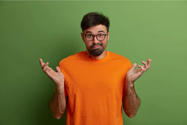 confused man | Mino-xidil for beard growth