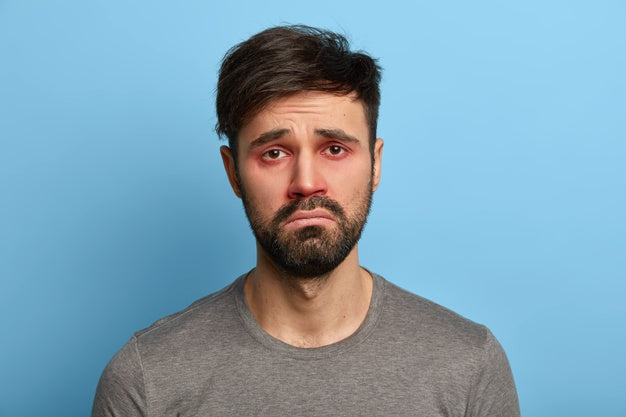 White hair in beard