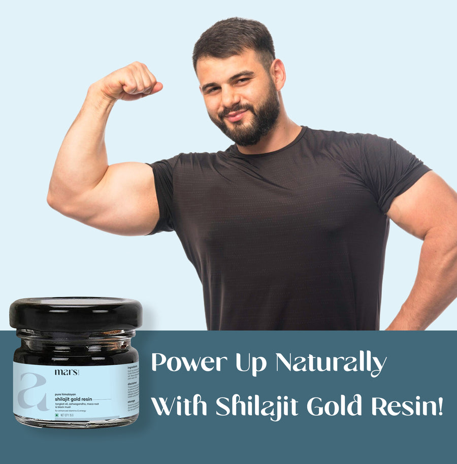 Mars Pure Himalayan Shilajit Gold Resin: Powered with Ashwagandha, Maca Root & Black Musli