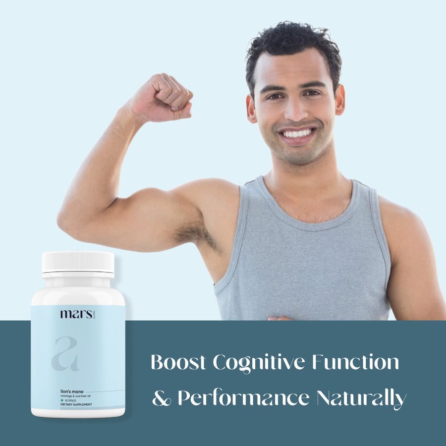 Mars Pure Lion's Mane Caps: Powered with Moringa, Tongkat Ali & Cod Liver Oil (60 N)
