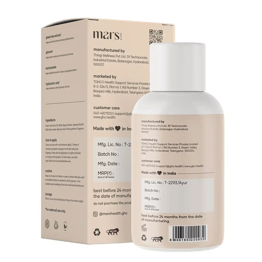 Mars 2% Natural Green Tea Face Toner