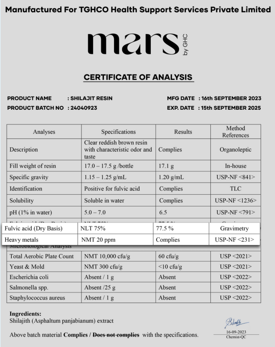 Mars Pure Himalayan Shilajit (Resin) - 15g