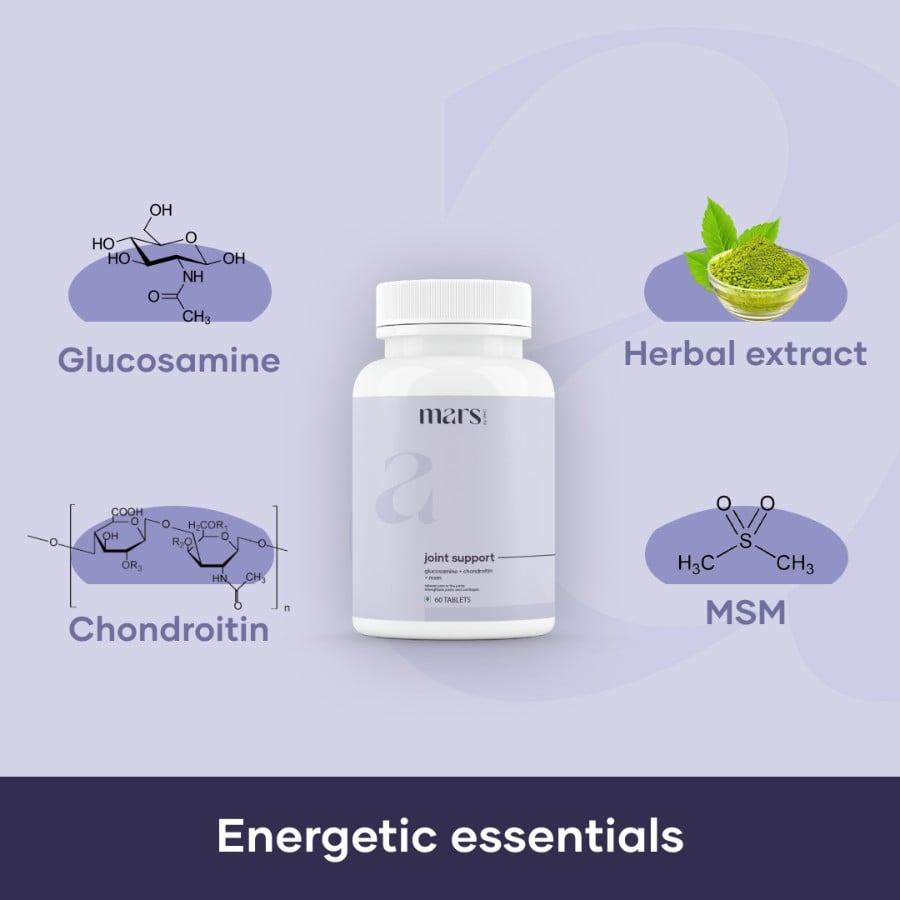 Glucosamine, herbal extract, MSM