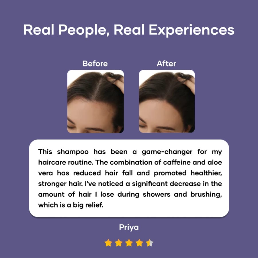 Anti Hairfall Shampoo for Women with Caffeine & Aloevera